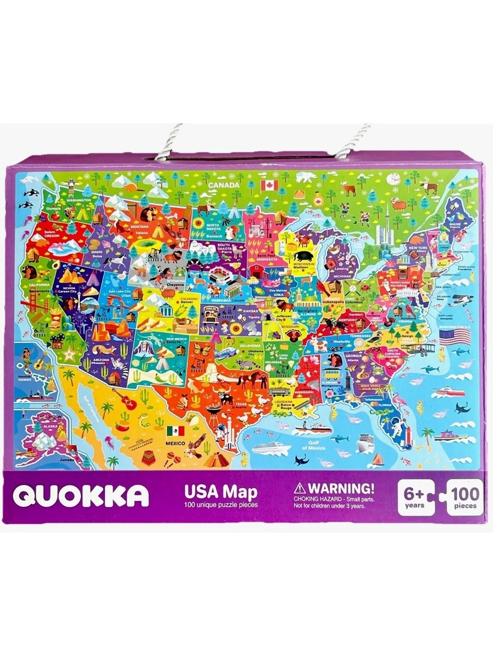 QUOKKA SET OF 2 Puzzles for Kids USA MAP & SOLAR SYSTEM 6+ Jigsaw Puzzles 100pc